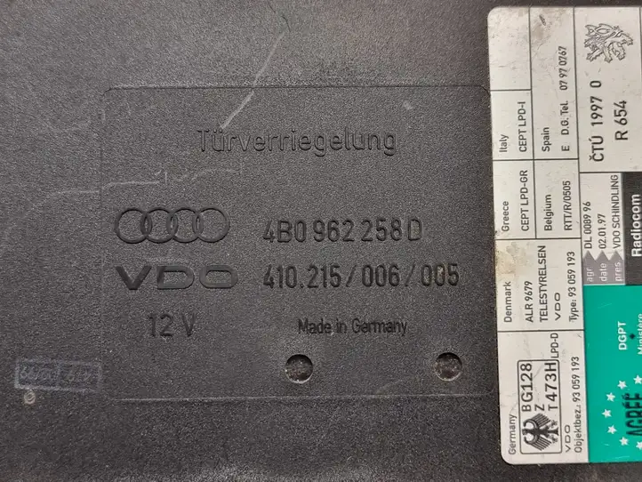 Audi A6 S6 C5 4B (2001 - 2004) 4B0962258D Модуль комфорта — фото 6