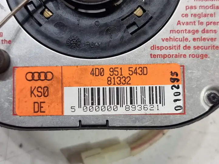 Audi A8 S8 D2 4D (1999 - 2002) 4D0951543D Контактное кольцо SRS — фото 3