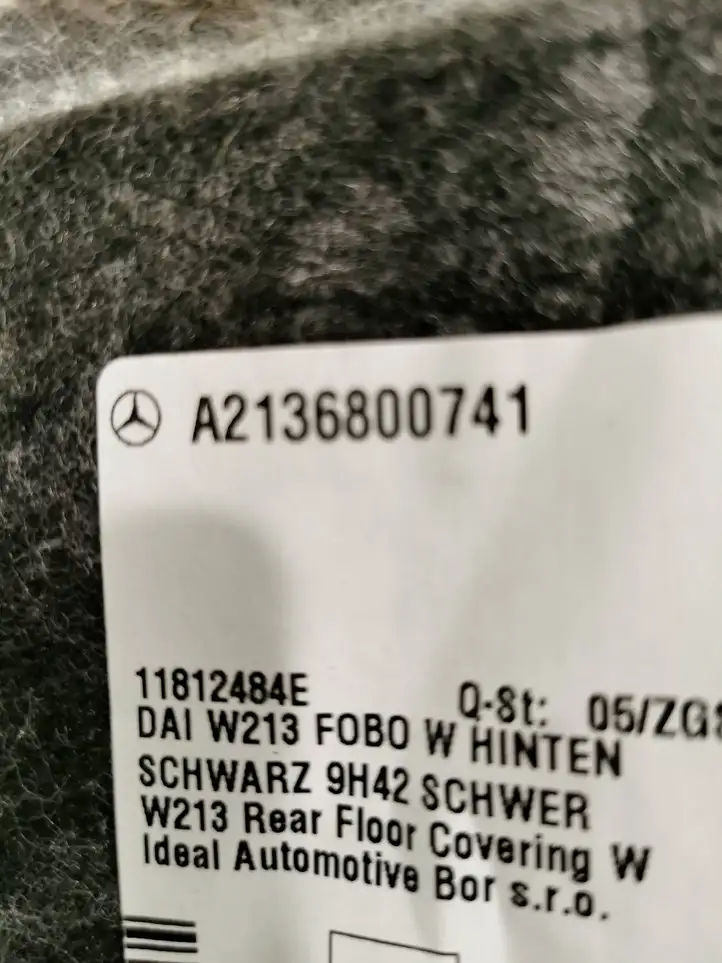 Mercedes-Benz E W213 (2016 - ) A2136800741 Задний коврик салона — фото 3