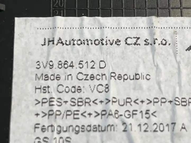 Skoda Superb B8 (3V) (2015 - 2023) 3V9864512D Прочая отделка багажника — фото 2