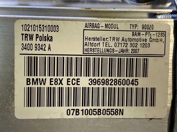 BMW 1 E81 E87 (2004 - 2011) 396982860045 Подушка безопасности пассажира — фото 2