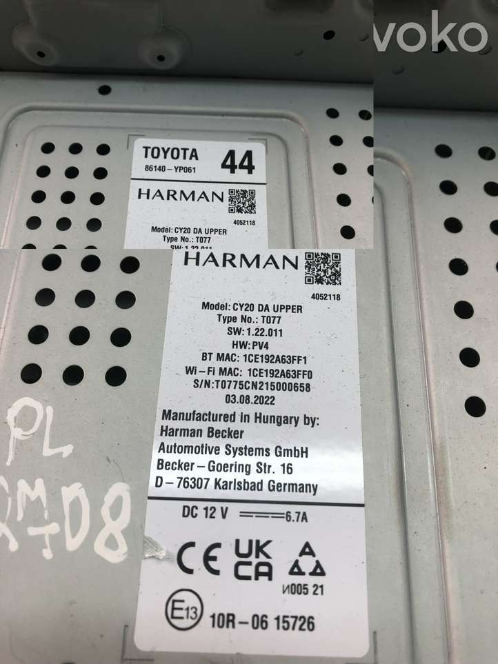 Toyota Yaris (2019 - )  86140YP061 Блок управления HiFi audio