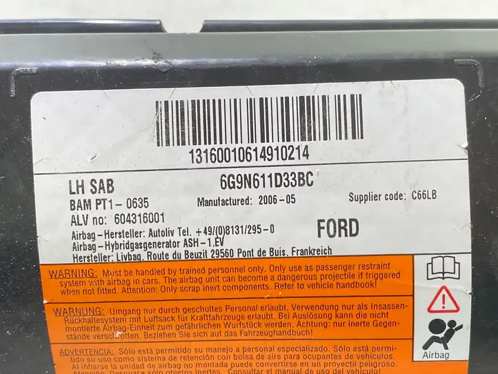 Ford S-MAX (2006 - 2010) 6G9N611D33BC Подушка безопасности сиденья — фото 3