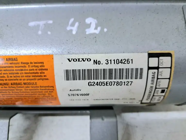 Volvo S80 (2004 - 2006) 31104261 Подушка безопасности пассажира — фото 3