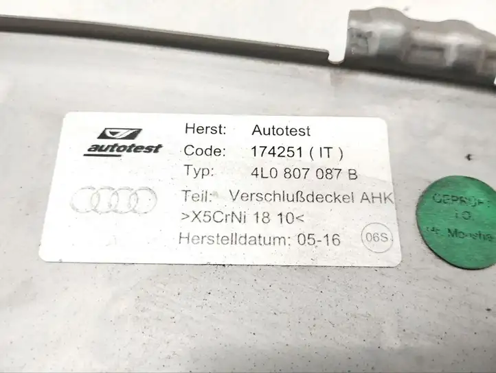 Audi Q7 4L (2009 - 2015) 4L0807087B Заглушка буксировочной петли бампера — фото 3