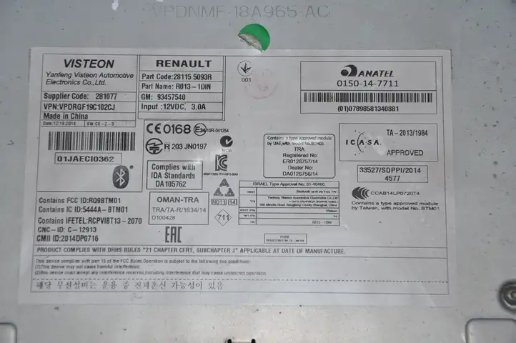 Renault Trafic III (X82) (2014 - ) 281155093R Магнитола / мультимедийная система — фото 4