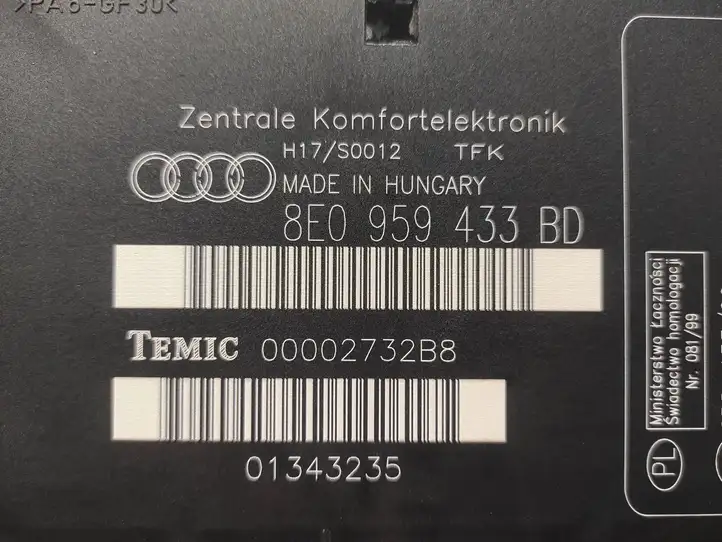 Audi A4 S4 B6 8E 8H (2000 - 2006) 8E0959433BD Модуль комфорта — фото 3