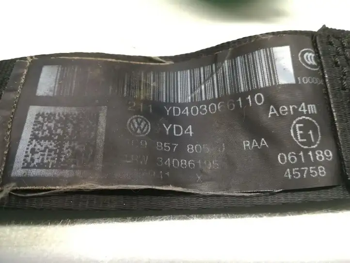Volkswagen PASSAT B7 (2011 - 2014) 3C9857805J Задний ремень безопасности — фото 5