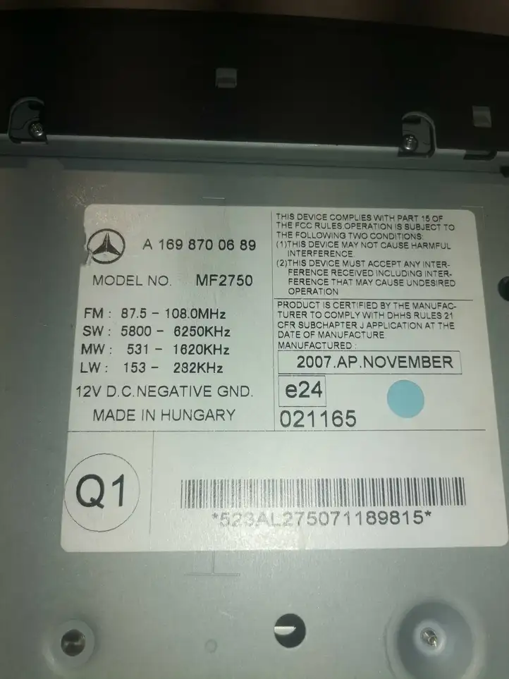 Mercedes-Benz B-class W245 (2005 - 2008) A1698700689 Контроллер мультимедийной системы — фото 3