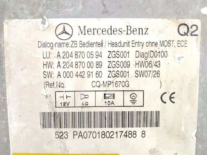 Mercedes-Benz C W204 (2007 - 2014) Магнитола / мультимедийная система — фото 7