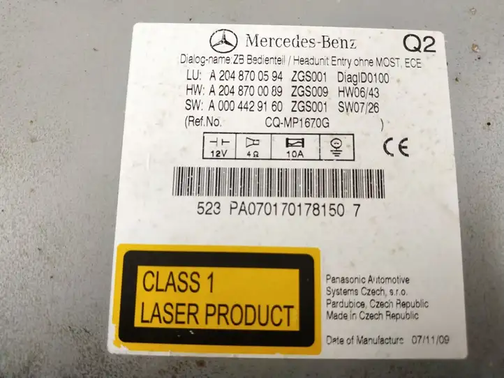 Mercedes-Benz C W204 (2007 - 2014) Магнитола / мультимедийная система — фото 10
