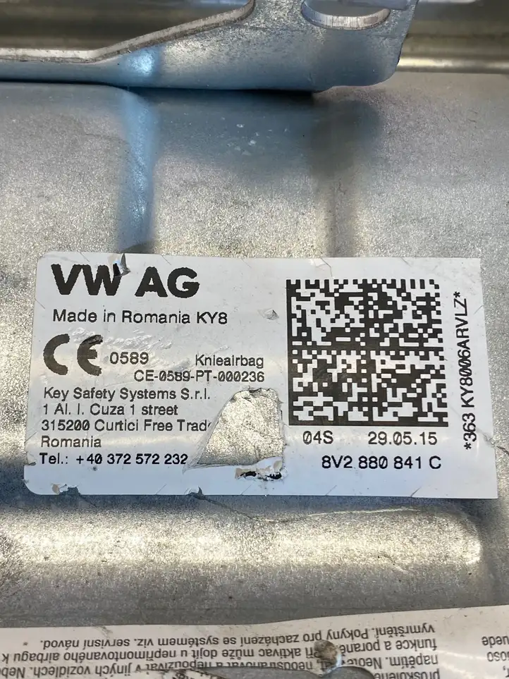 Audi A3/S3 8V (2012 - 2016) 8v2880841c Коленная подушка безопасности — фото 6