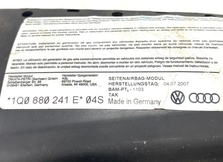 Volkswagen Eos (2006 - 2010) 1Q0880241 Подушка безопасности сиденья — фото 2