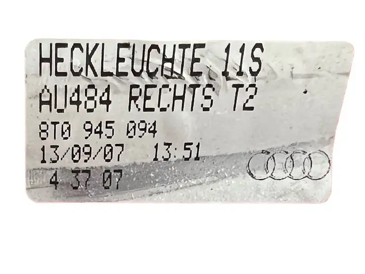 Audi A5 8T 8F (2007 - 2011) 8T0945094 Задний фонарь в крышке багажника — фото 2
