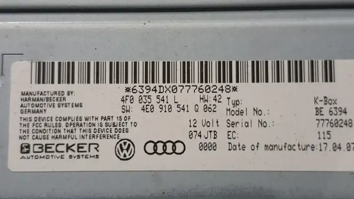 Audi A6 S6 C6 4F (2004 - 2008) 4F0035541L Усилитель звука — фото 3