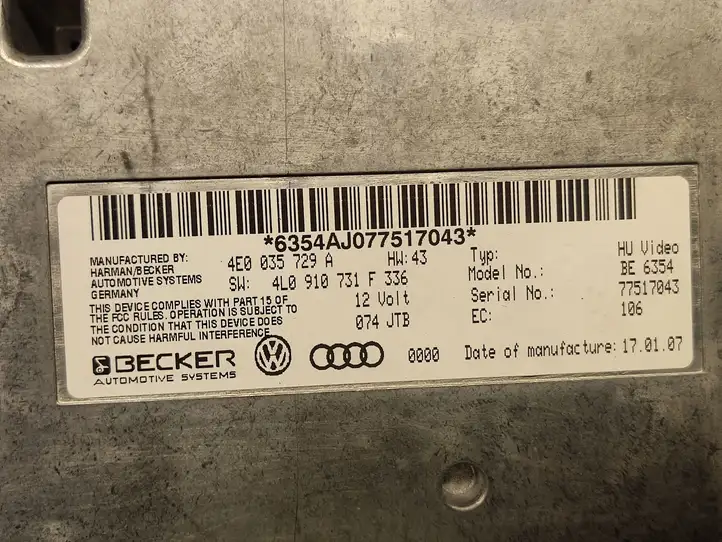 Audi Q7 4L (2005 - 2009) 4E0035729A Контроллер мультимедийной системы — фото 2