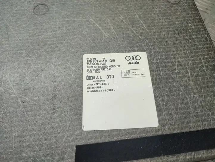 Audi A5 8T 8F (2007 - 2011) 8F0863463B Коврик багажника — фото 3