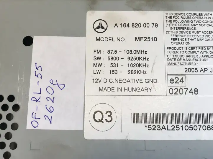 Mercedes-Benz ML W164 (2005 - 2011) A1648200079 Магнитола / мультимедийная система — фото 3