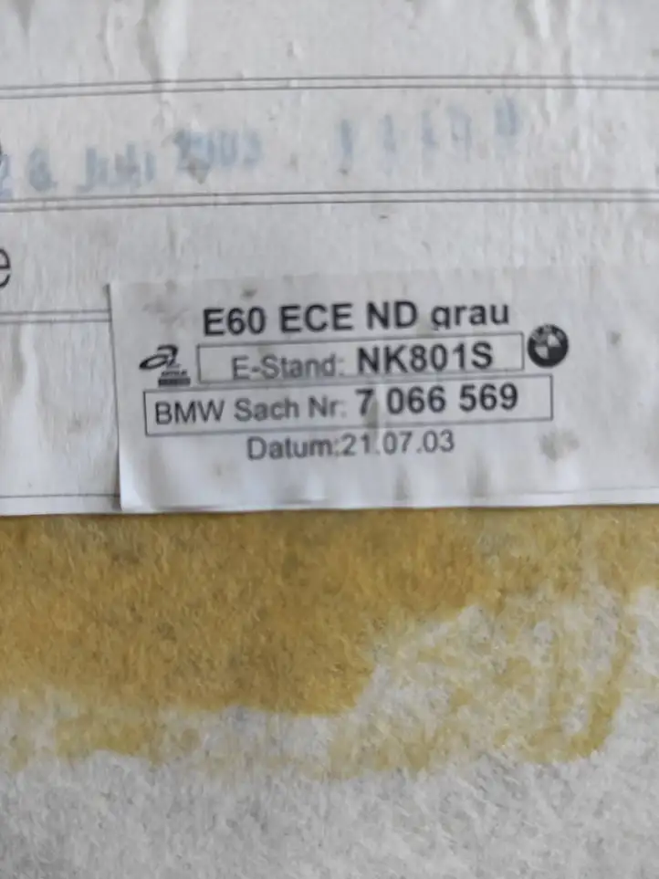 BMW 5 E60 E61 (2004 - 2010) 7066569 Потолочная обшивка — фото 3