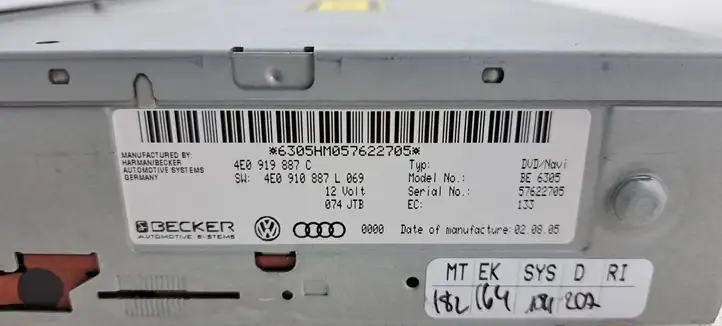 Audi A6 S6 C6 4F (2004 - 2008) 4E0910887L Навигационный привод CD/DVD — фото 3