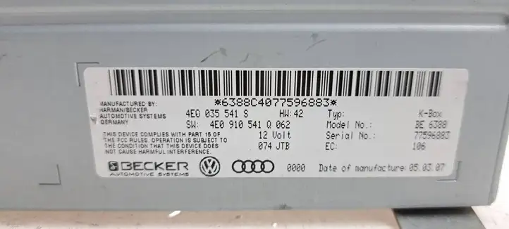 Audi A6 S6 C6 4F (2004 - 2008) 4E0035541S Магнитола / мультимедийная система — фото 3