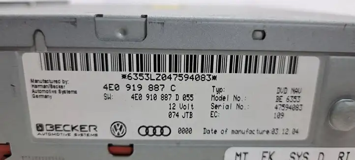 Audi A6 S6 C6 4F (2004 - 2008) 4E0910887D Навигационный привод CD/DVD — фото 3