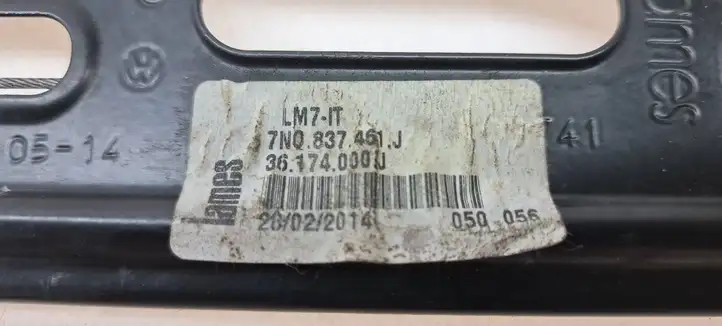 Volkswagen Sharan (2010 - 2015) 7N0837461J Стеклоподъемник передней двери (без мотора) — фото 3