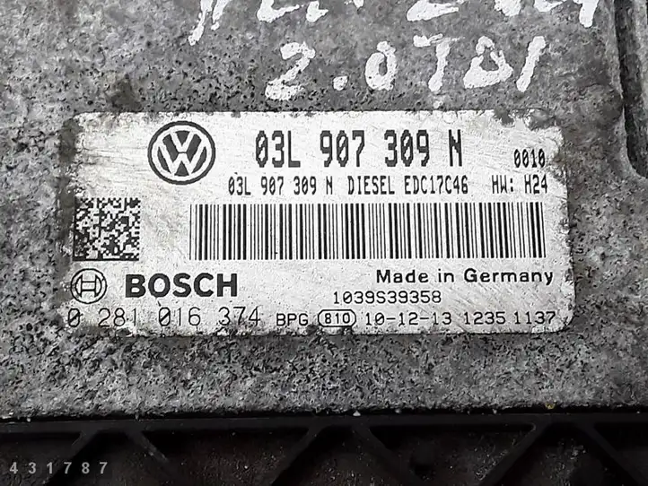 Volkswagen PASSAT CC (2008 - 2012) 03L907309N Блок управления двигателем (ЭБУ) — фото 4