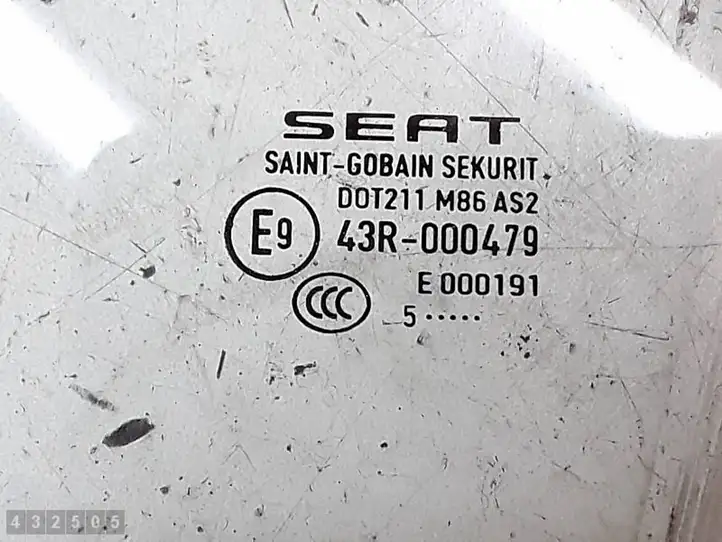 Seat Ibiza IV (6J,6P) (2008 - 2017) E943R000479 Стекло передней двери — фото 3