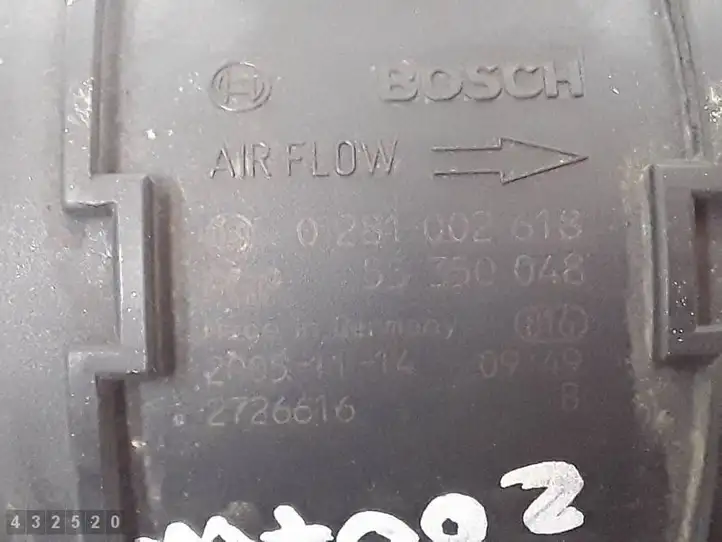 Opel Astra H (2004 - 2009) 0281002618 Датчик массового расхода воздуха — фото 6