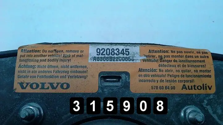 Volvo S60 (2000 - 2004) 570606400 Подушка безопасности руля — фото 3