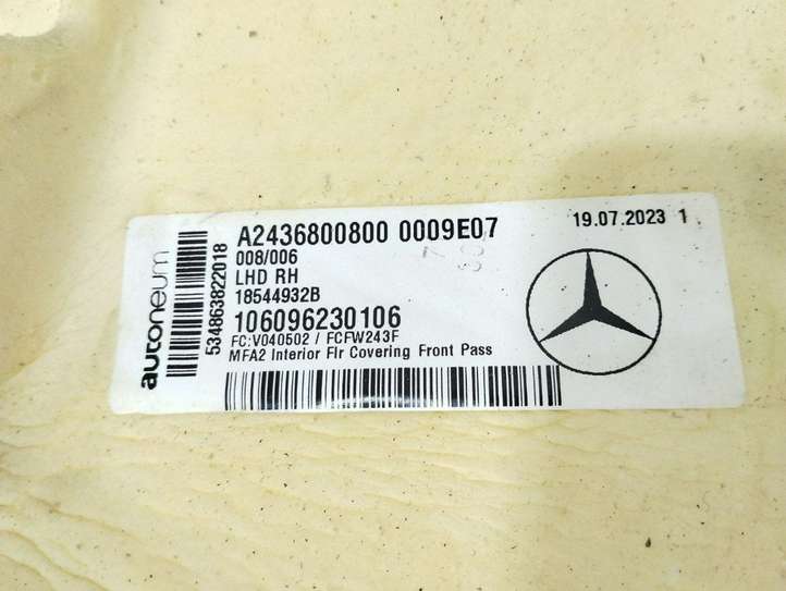 Mercedes-Benz EQB (2021 - )  A2436806401 Ковролин для интерьера