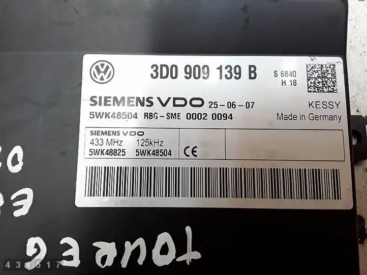 Volkswagen Touareg I (2002 - 2010) 3D0909139B Блок бесключевого доступа — фото 3