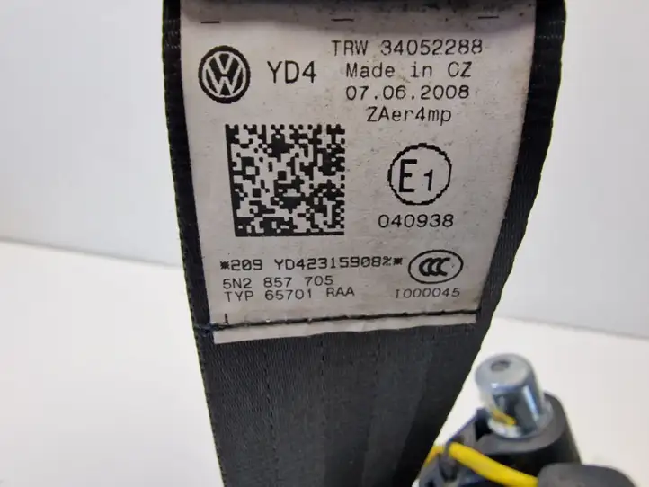 Volkswagen Tiguan (2007 - 2011) 5N2857705 Передний ремень безопасности — фото 3