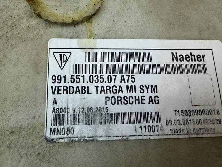 Porsche 911 991 (2011 - 2019)  99155103507A75  Коврик багажника