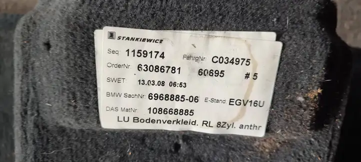 BMW 5 E60 E61 (2004 - 2010) 6968885 Задний коврик салона — фото 5