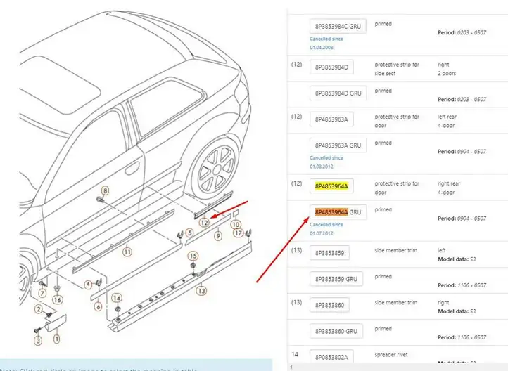 Audi A3/S3 8P (2008 - 2013) 8P4853964A Молдинги задней двери — фото 5