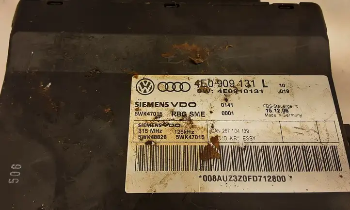 Audi A8 S8 D3 4E (2005 - 2007) 4E0909131L Блок бесключевого доступа — фото 2