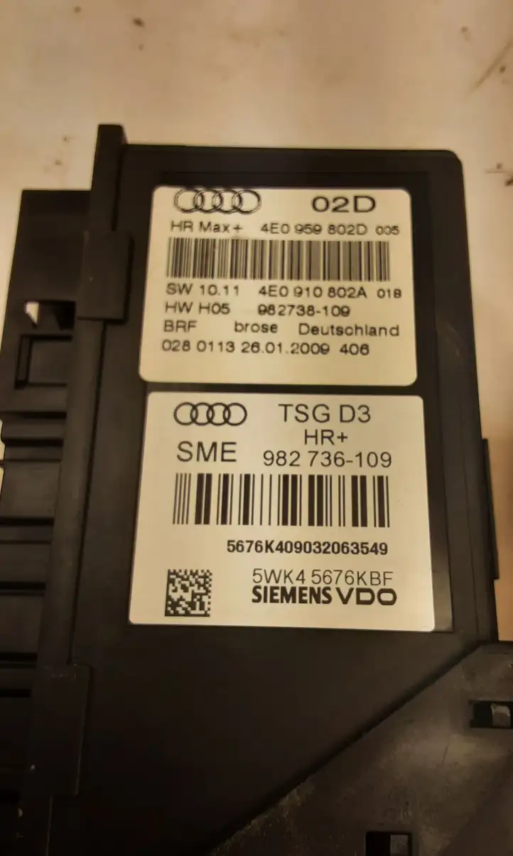 Audi A8 S8 D3 4E (2005 - 2007) 4E0959802D Стеклоподъемник задней двери — фото 3