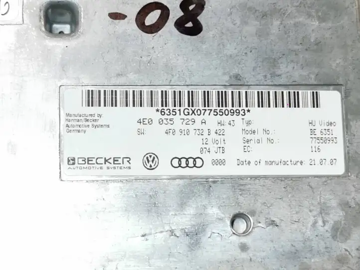 Audi A6 S6 C6 4F (2008 - 2011) 4E0035729A Блок навигации GPS — фото 4