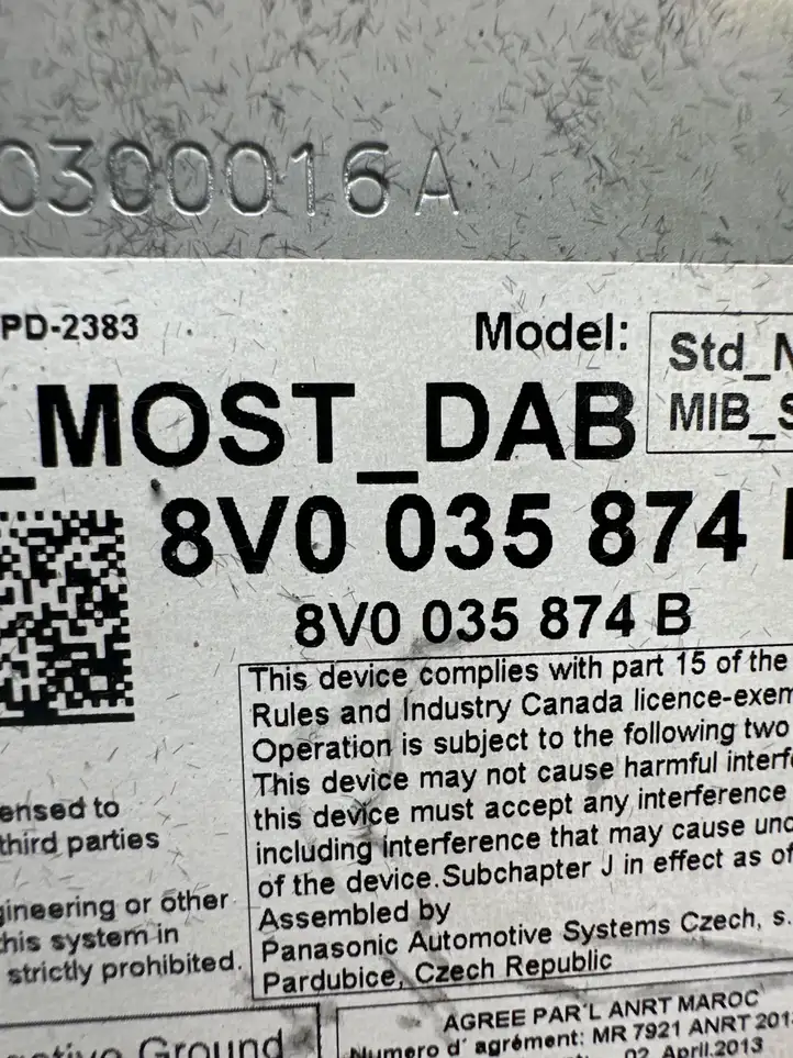 Audi A3/S3 8V (2012 - 2016) 8V0035874B Магнитола / мультимедийная система — фото 3