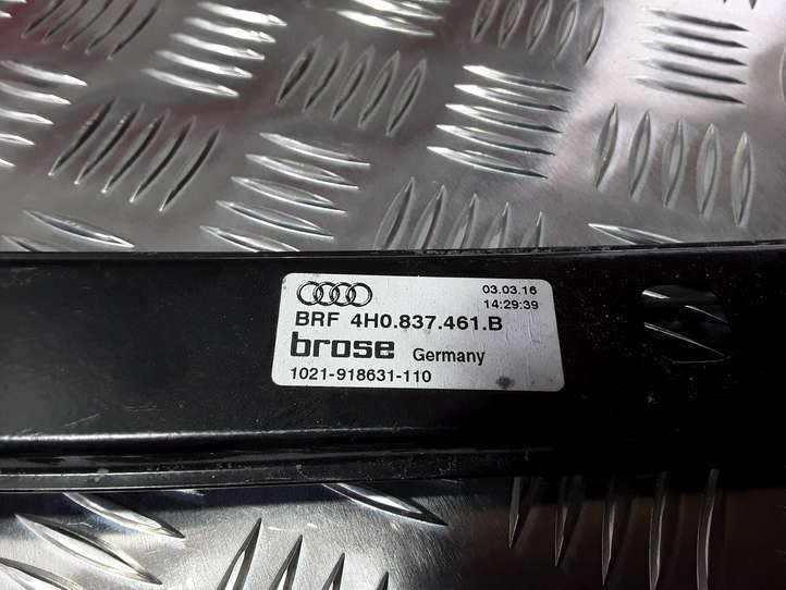 Audi A8 (2010 - 2014)  4H0837461B Механизм для электрического подъема окон передней двери (без двигателя)