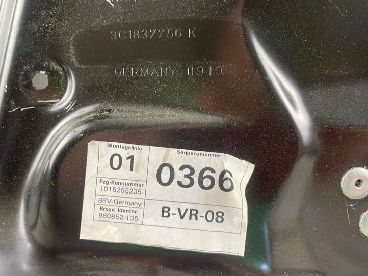 Volkswagen PASSAT B6 (2005 - 2010)  3C1837756 Механизм для электрического подъема окон передней двери (без двигателя)