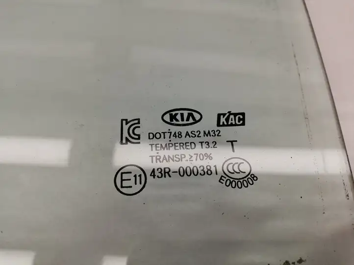 Kia Rio (2011 - 2015) E1143R00381 Стекло задней двери — фото 2