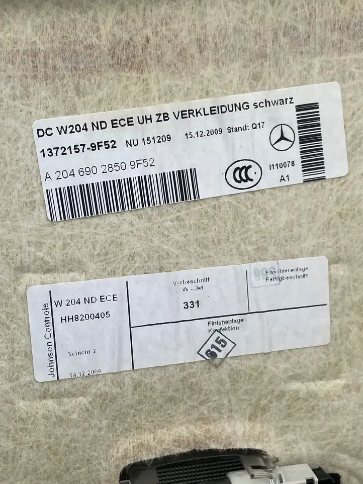 Mercedes-Benz C W204 (2007 - 2014) A2046902850 Комплект потолочной обшивки — фото 3