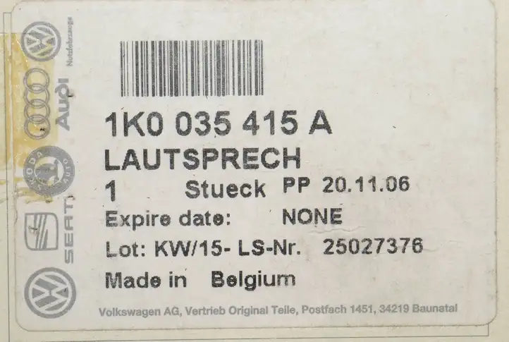 Volkswagen PASSAT B6 (2005 - 2010) 1K0035415A Динамики передних дверей — фото 6