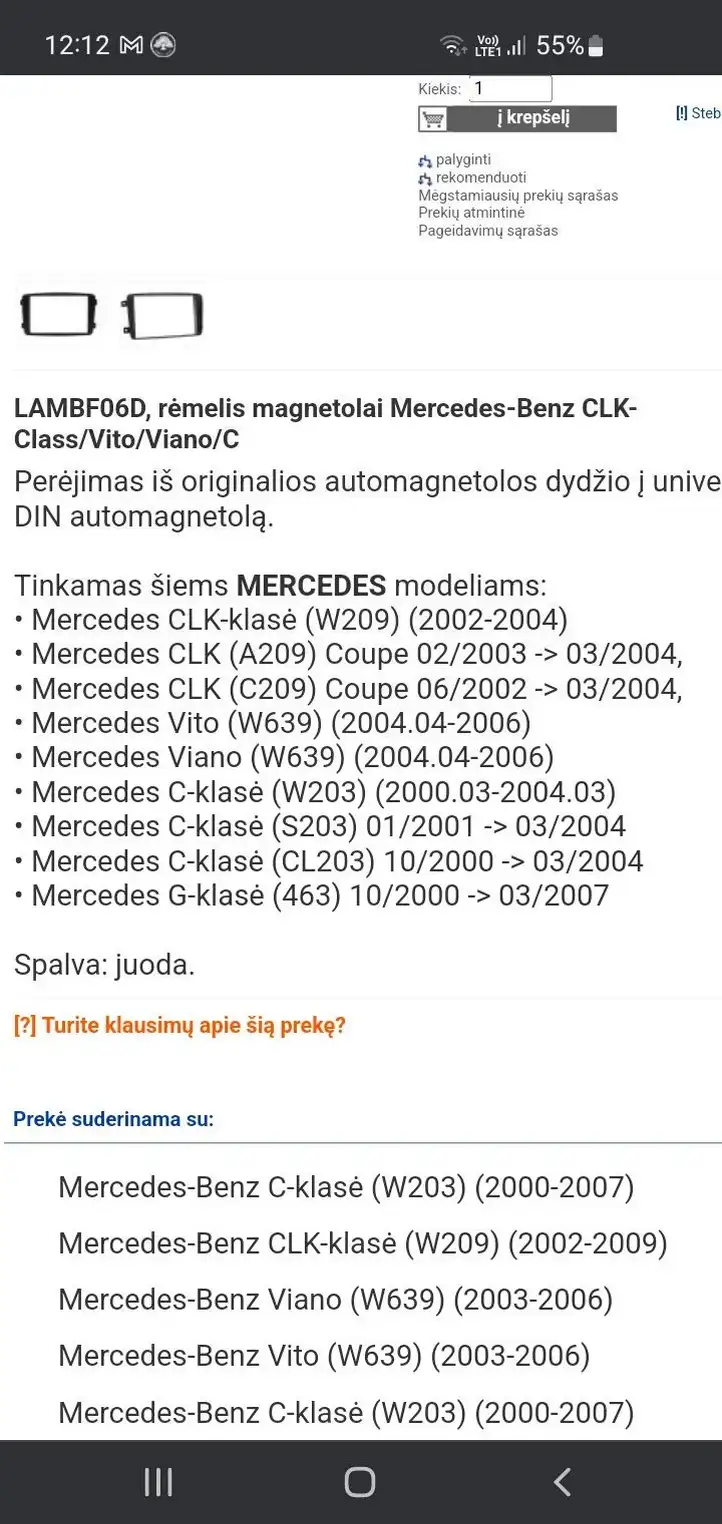 Mercedes-Benz Vito Viano W639 (2003 - 2010) 2DIN Отделка магнитолы — фото 2