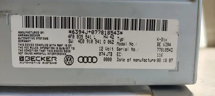 Audi A6 S6 C6 4F (2008 - 2011) 4F0035541 Магнитола / мультимедийная система — фото 5