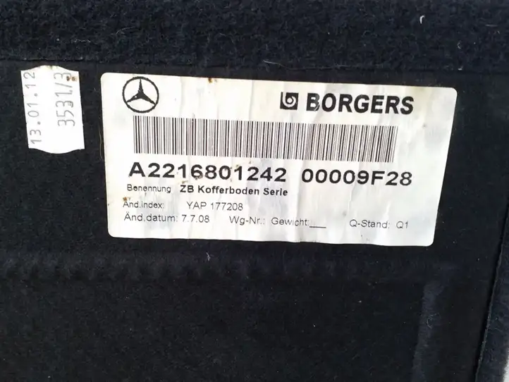 Mercedes-Benz S W221 (2005 - 2013) A2216801242 Коврик багажника — фото 3