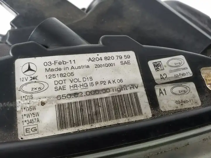 Mercedes-Benz GLK X204 (2008 - 2016) A2048207959 Передняя фара — фото 3